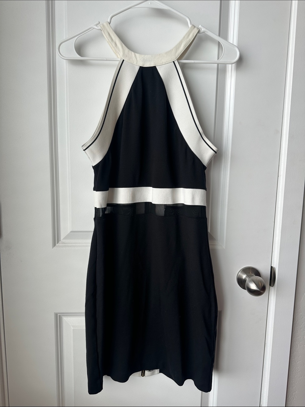 Express Black & White Halter Dress